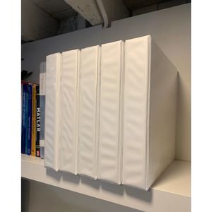 Set of 5 Heavy Duty White Comix 2” 3 Ring Binders 2 Inches Wide